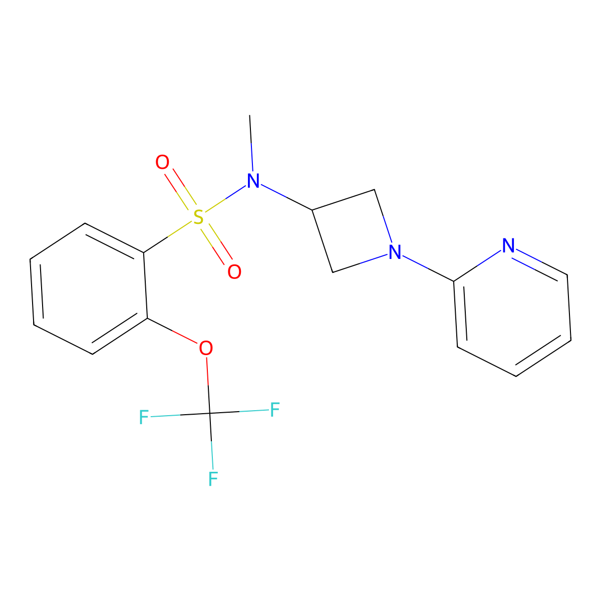 N-methyl-N-[1-(pyridin-2-yl)azetidin-3-yl]-2-(trifluoromethoxy)benzene-1-sulfonamide molecular structure, CAS 2415585-68-9