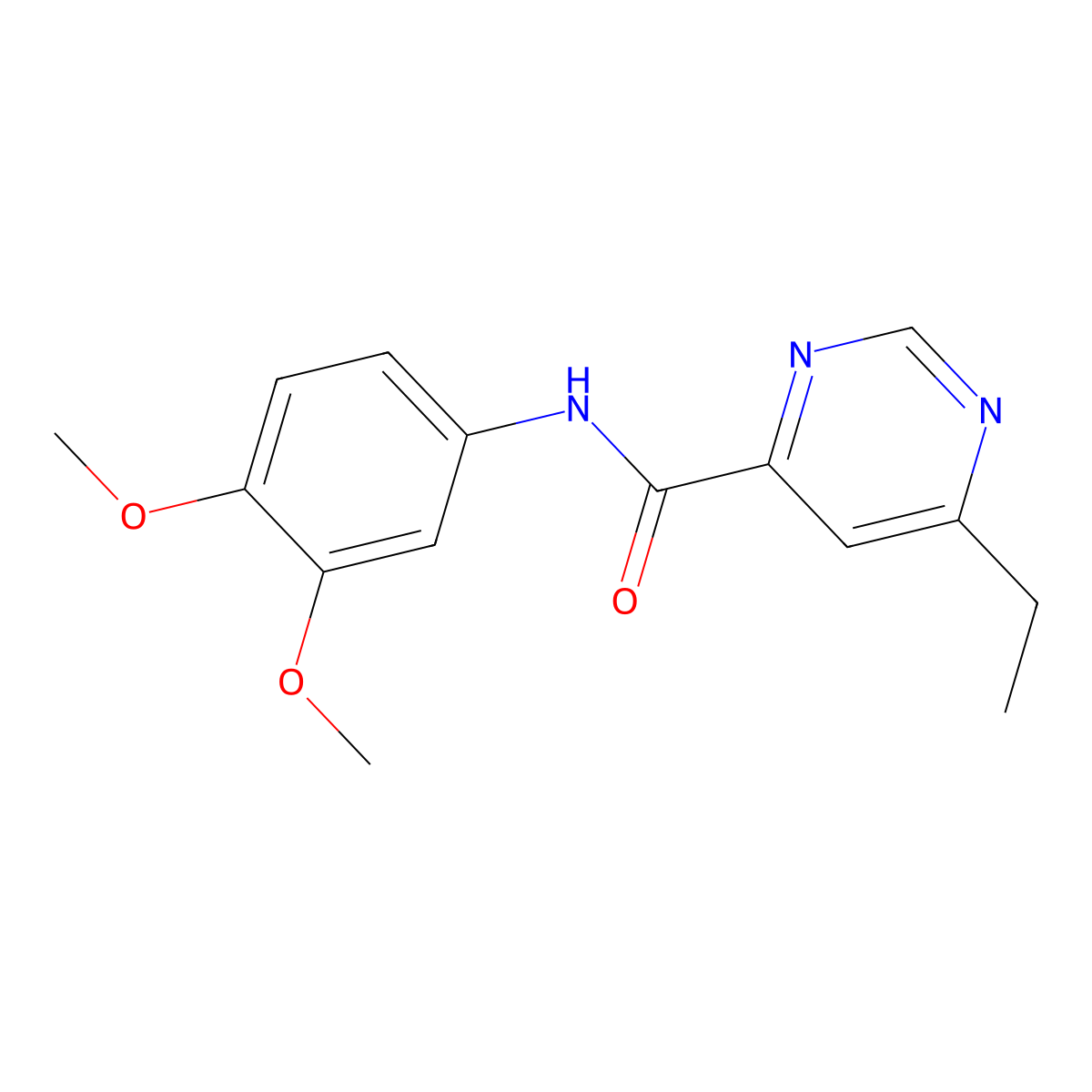 N-(3,4-dimethoxyphenyl)-6-ethylpyrimidine-4-carboxamide molecular structure, CAS 2415585-74-7