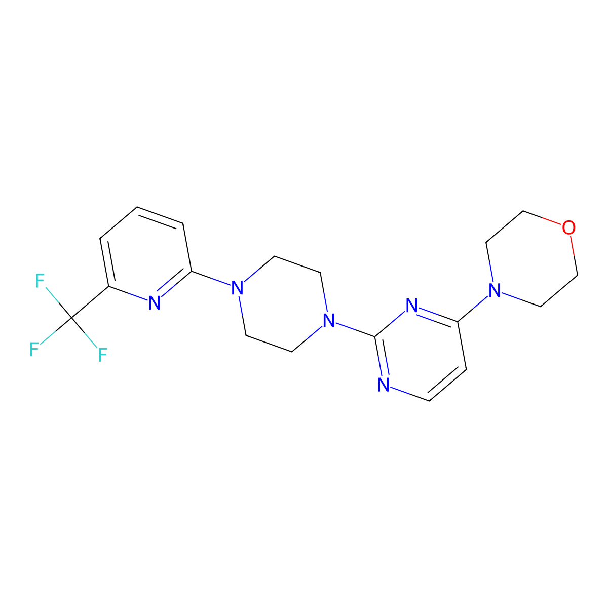 4-(2-{4-[6-(Trifluoromethyl)pyridin-2-yl]piperazin-1-yl}pyrimidin-4-yl)morpholine molecular structure, CAS 2415585-77-0