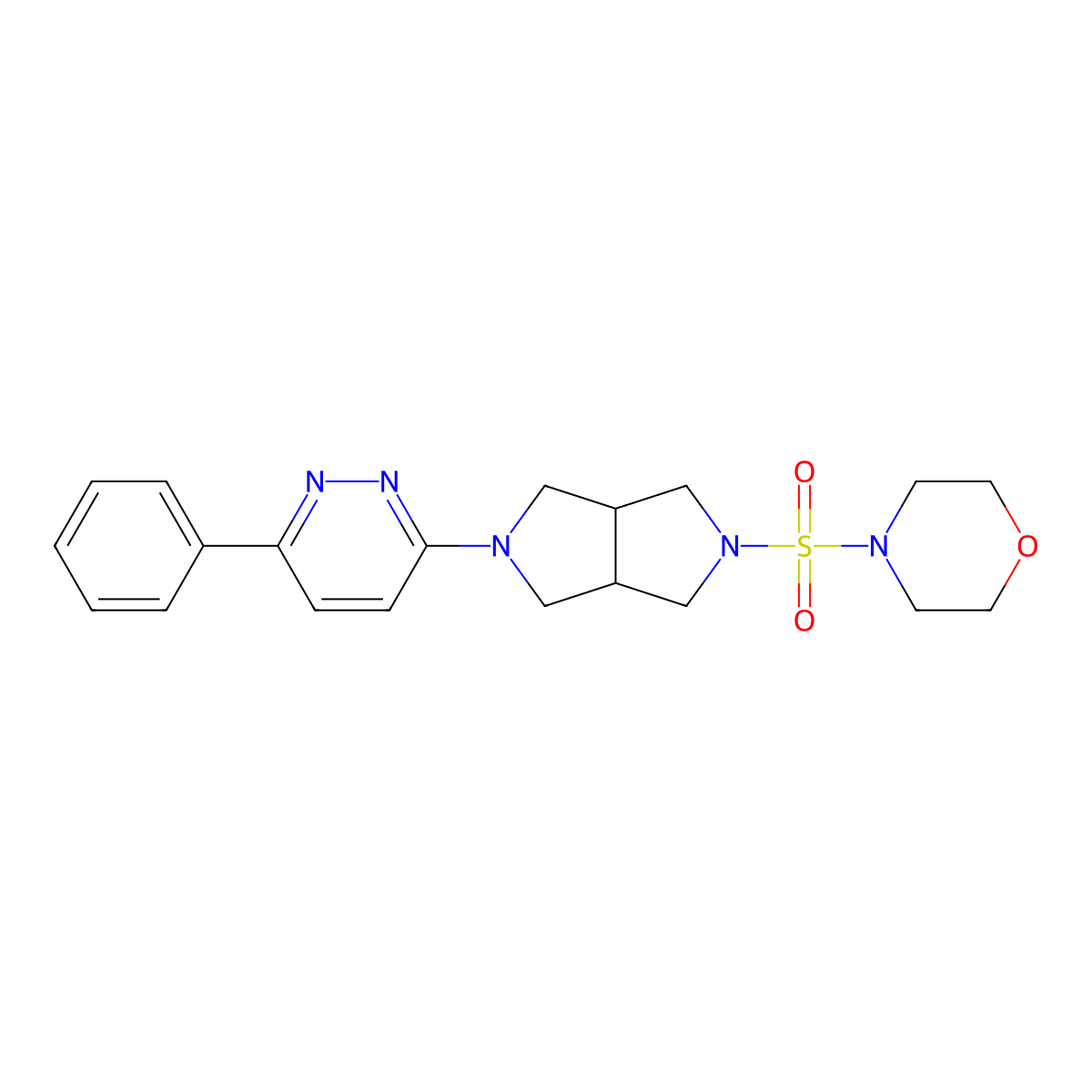 4-{[5-(6-Phenylpyridazin-3-yl)-octahydropyrrolo[3,4-c]pyrrol-2-yl]sulfonyl}morpholine molecular structure, CAS 2415585-79-2