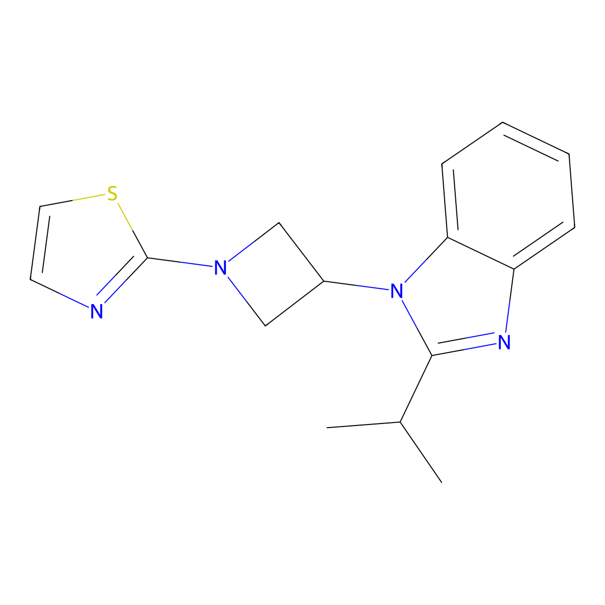 2-(propan-2-yl)-1-[1-(1,3-thiazol-2-yl)azetidin-3-yl]-1H-1,3-benzodiazole molecular structure, CAS 2415585-84-9