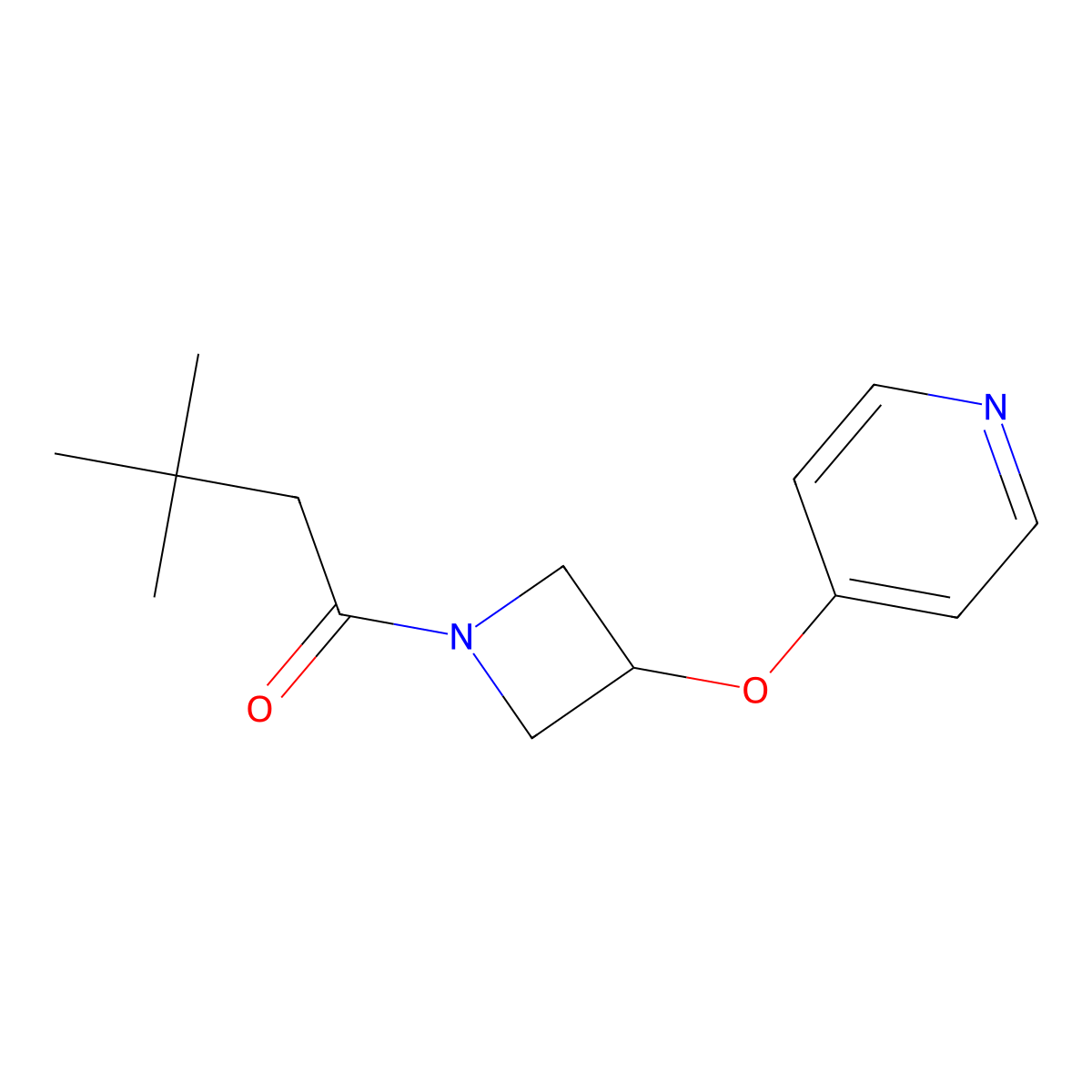 3,3-Dimethyl-1-[3-(pyridin-4-yloxy)azetidin-1-yl]butan-1-one molecular structure, CAS 2415585-94-1