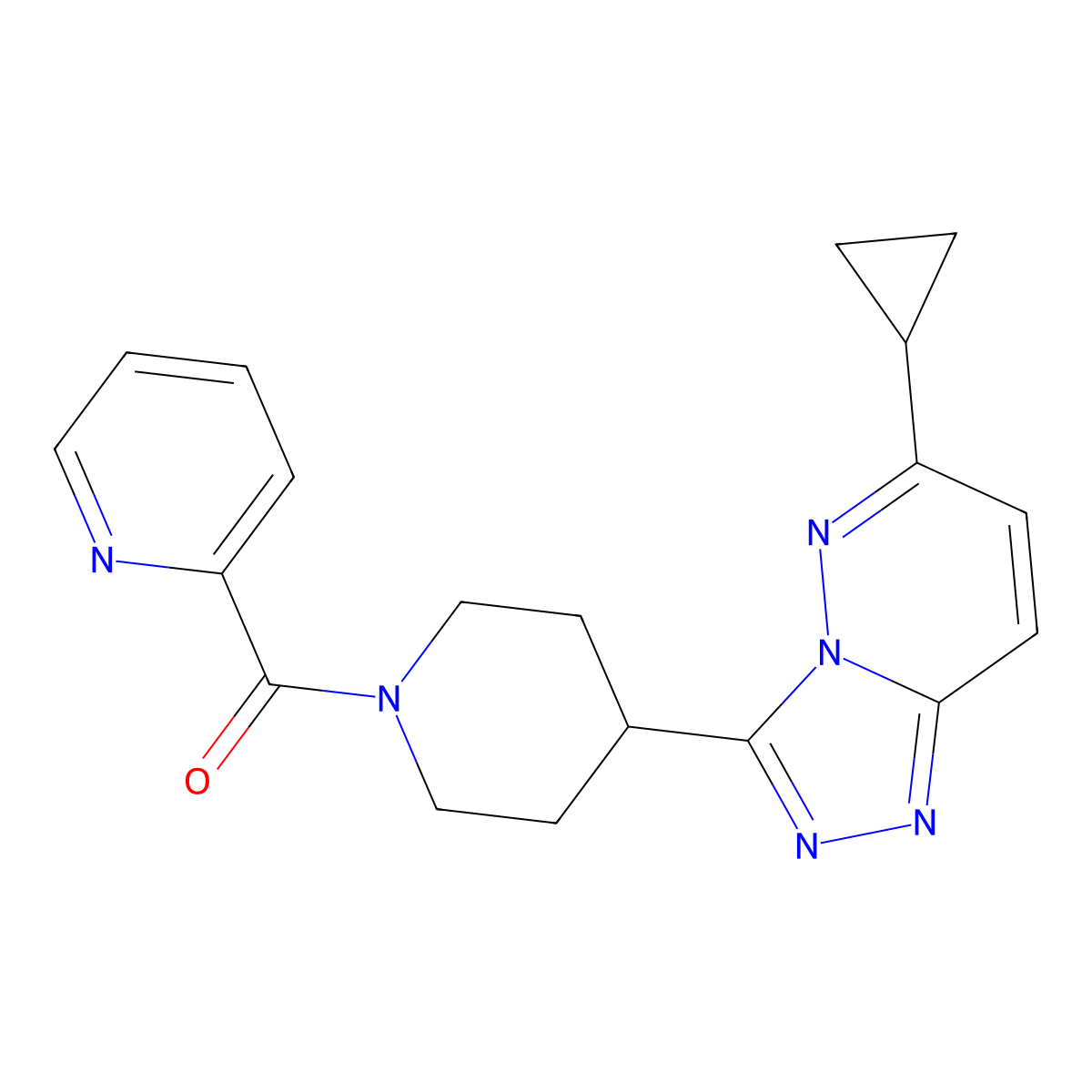 2-(4-{6-Cyclopropyl-[1,2,4]triazolo[4,3-b]pyridazin-3-yl}piperidine-1-carbonyl)pyridine molecular structure, CAS 2415586-09-1