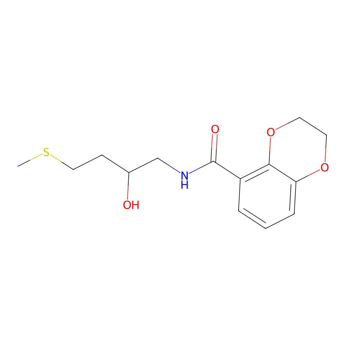 N-[2-hydroxy-4-(methylsulfanyl)butyl]-2,3-dihydro-1,4-benzodioxine-5-carboxamide molecular structure, CAS 2415586-16-0