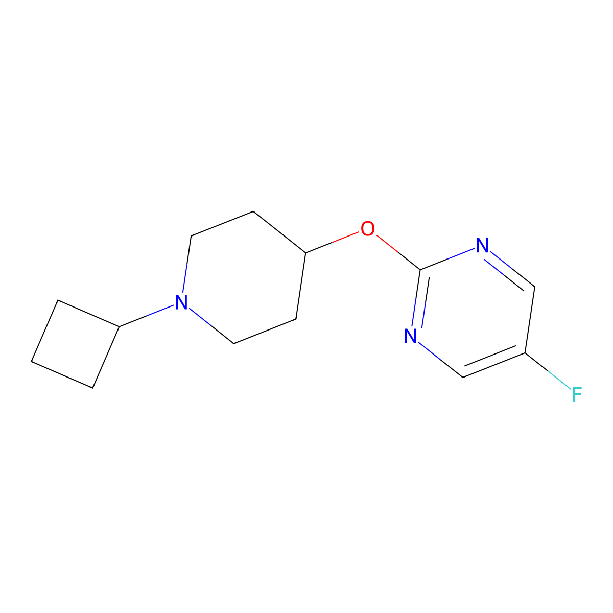 2-[(1-Cyclobutylpiperidin-4-yl)oxy]-5-fluoropyrimidine molecular structure, CAS 2415586-23-9