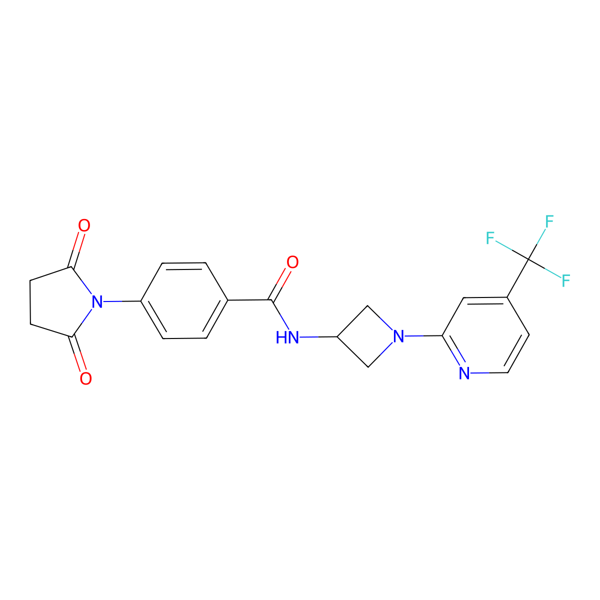 4-(2,5-dioxopyrrolidin-1-yl)-N-{1-[4-(trifluoromethyl)pyridin-2-yl]azetidin-3-yl}benzamide molecular structure, CAS 2415586-25-1