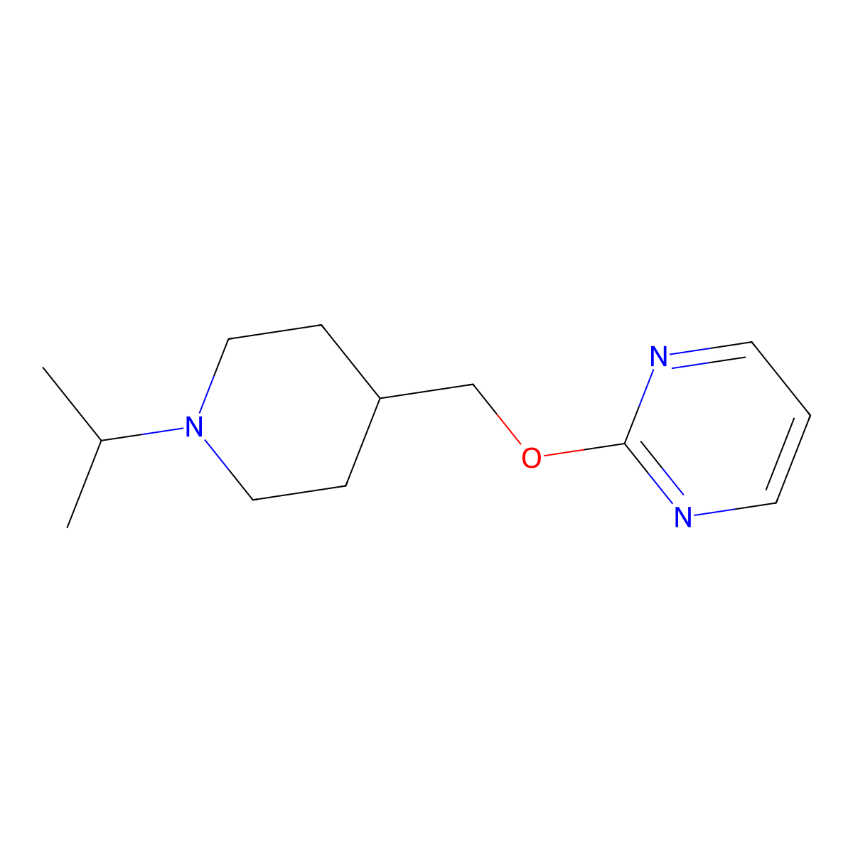2-{[1-(Propan-2-yl)piperidin-4-yl]methoxy}pyrimidine molecular structure, CAS 2415586-26-2