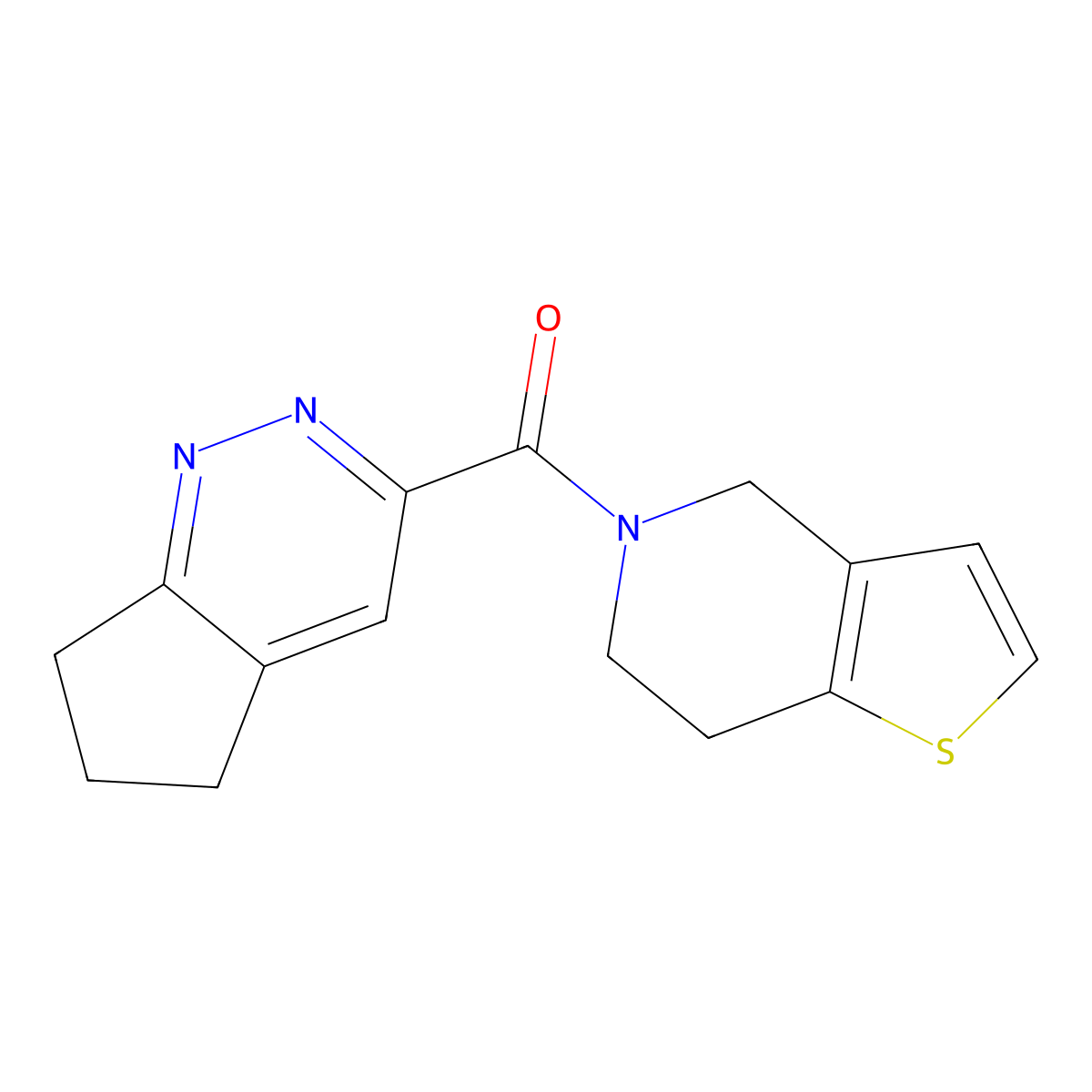 5-{5H,6H,7H-cyclopenta[c]pyridazine-3-carbonyl}-4H,5H,6H,7H-thieno[3,2-c]pyridine molecular structure, CAS 2415586-27-3