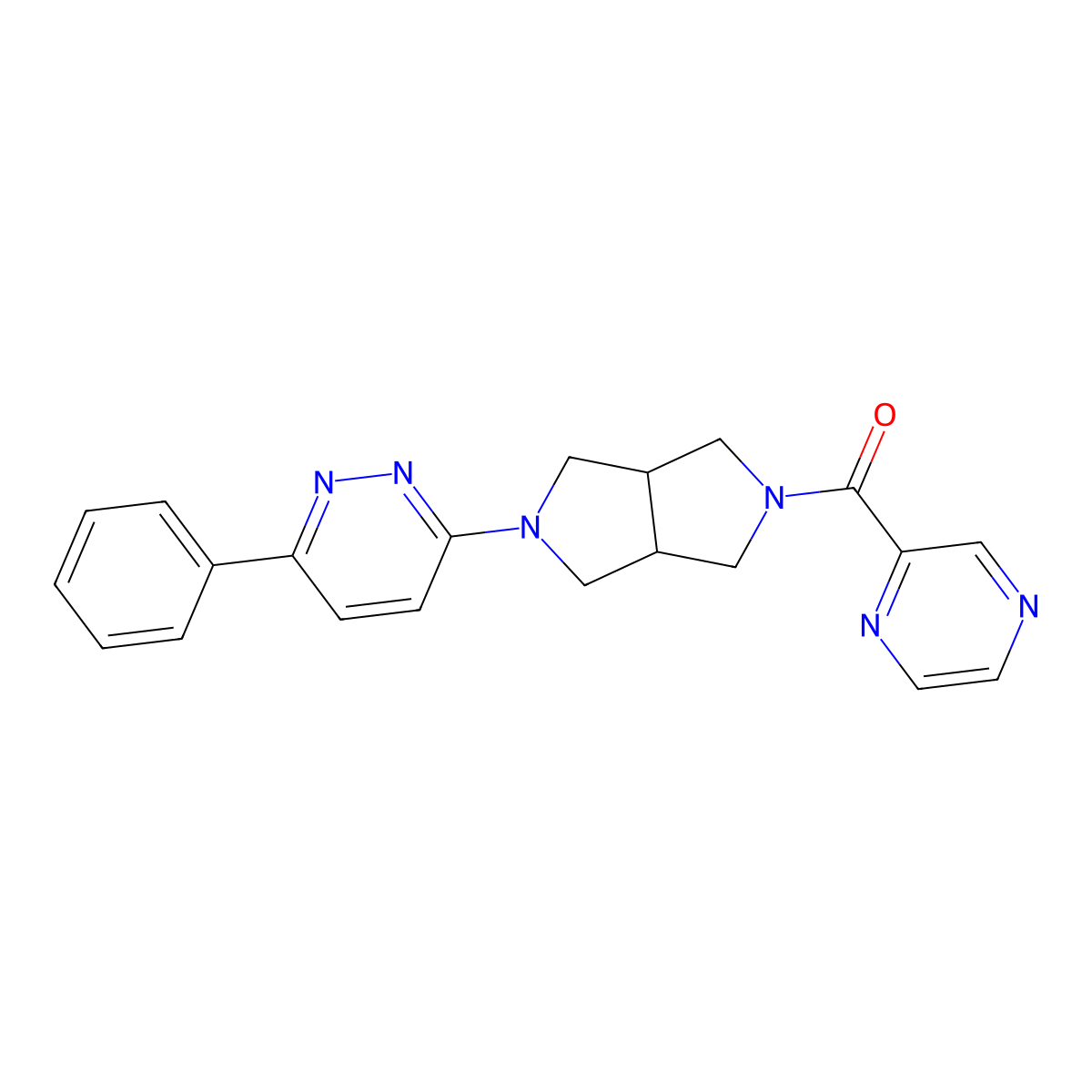 3-Phenyl-6-[5-(pyrazine-2-carbonyl)-octahydropyrrolo[3,4-c]pyrrol-2-yl]pyridazine molecular structure, CAS 2415586-29-5