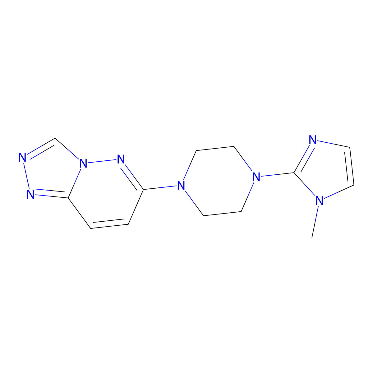 1-(1-methyl-1H-imidazol-2-yl)-4-{[1,2,4]triazolo[4,3-b]pyridazin-6-yl}piperazine molecular structure, CAS 2415586-45-5