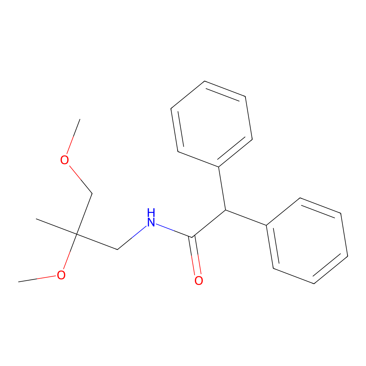 N-(2,3-dimethoxy-2-methylpropyl)-2,2-diphenylacetamide molecular structure, CAS 2415586-51-3