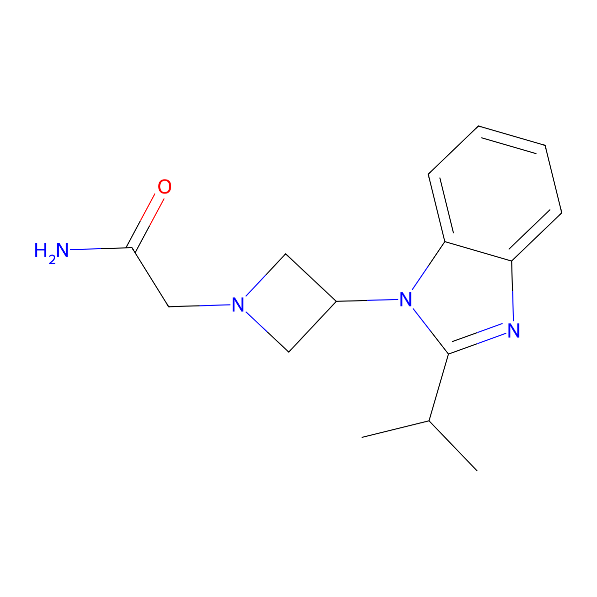 2-{3-[2-(propan-2-yl)-1H-1,3-benzodiazol-1-yl]azetidin-1-yl}acetamide molecular structure, CAS 2415586-52-4