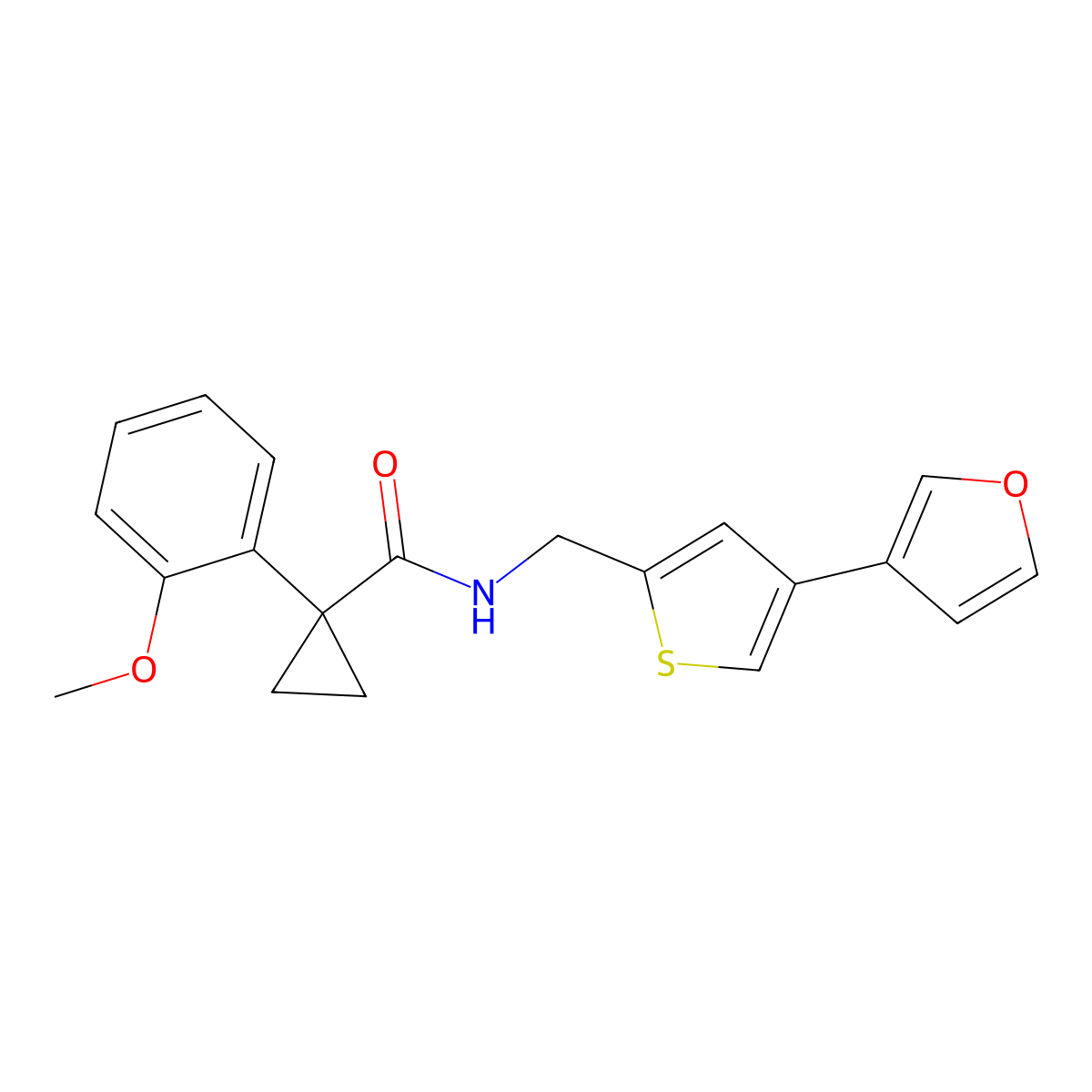 N-{[4-(furan-3-yl)thiophen-2-yl]methyl}-1-(2-methoxyphenyl)cyclopropane-1-carboxamide molecular structure, CAS 2415586-58-0