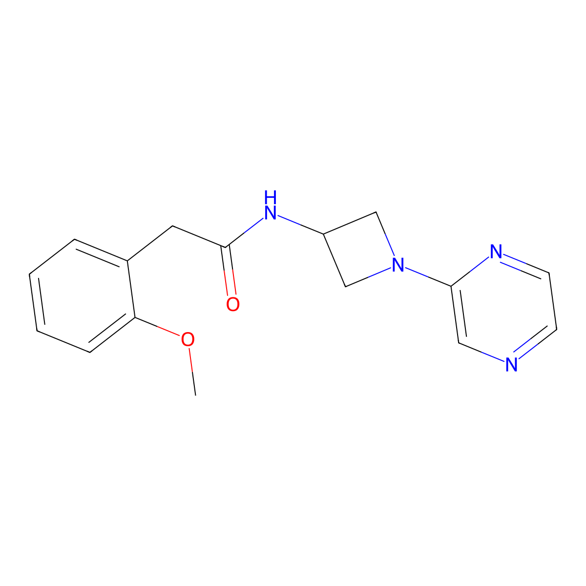 2-(2-methoxyphenyl)-N-[1-(pyrazin-2-yl)azetidin-3-yl]acetamide molecular structure, CAS 2415586-92-2