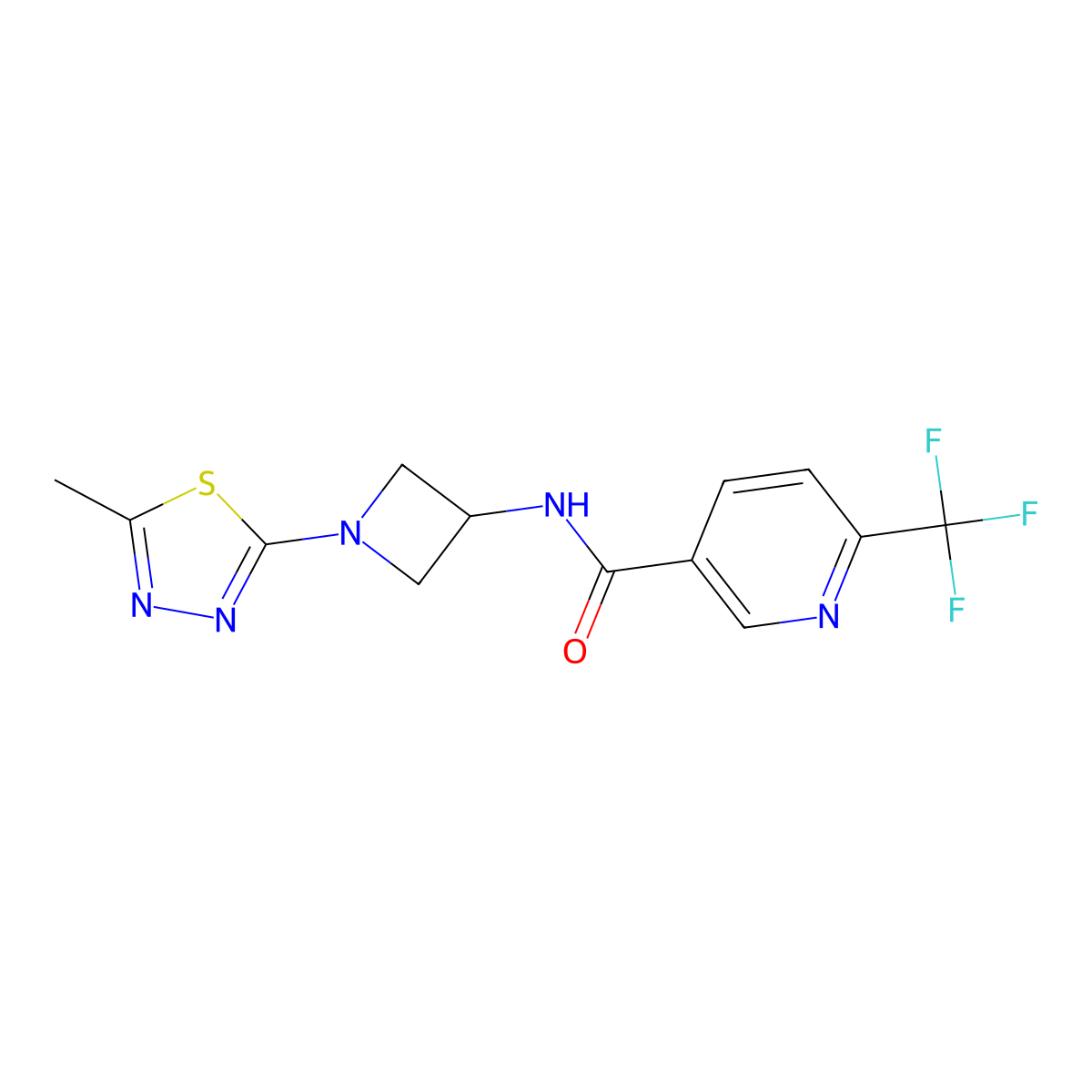 N-[1-(5-Methyl-1,3,4-thiadiazol-2-yl)azetidin-3-yl]-6-(trifluoromethyl)pyridine-3-carboxamide molecular structure, CAS 2415587-06-1
