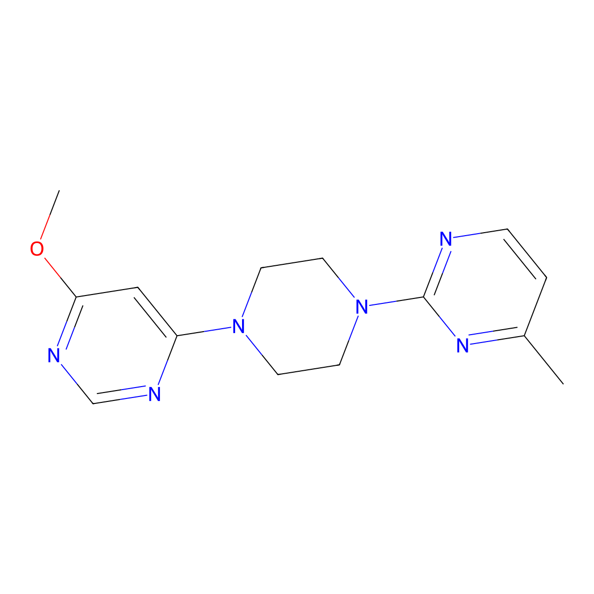 4-Methoxy-6-[4-(4-methylpyrimidin-2-yl)piperazin-1-yl]pyrimidine molecular structure, CAS 2415587-09-4