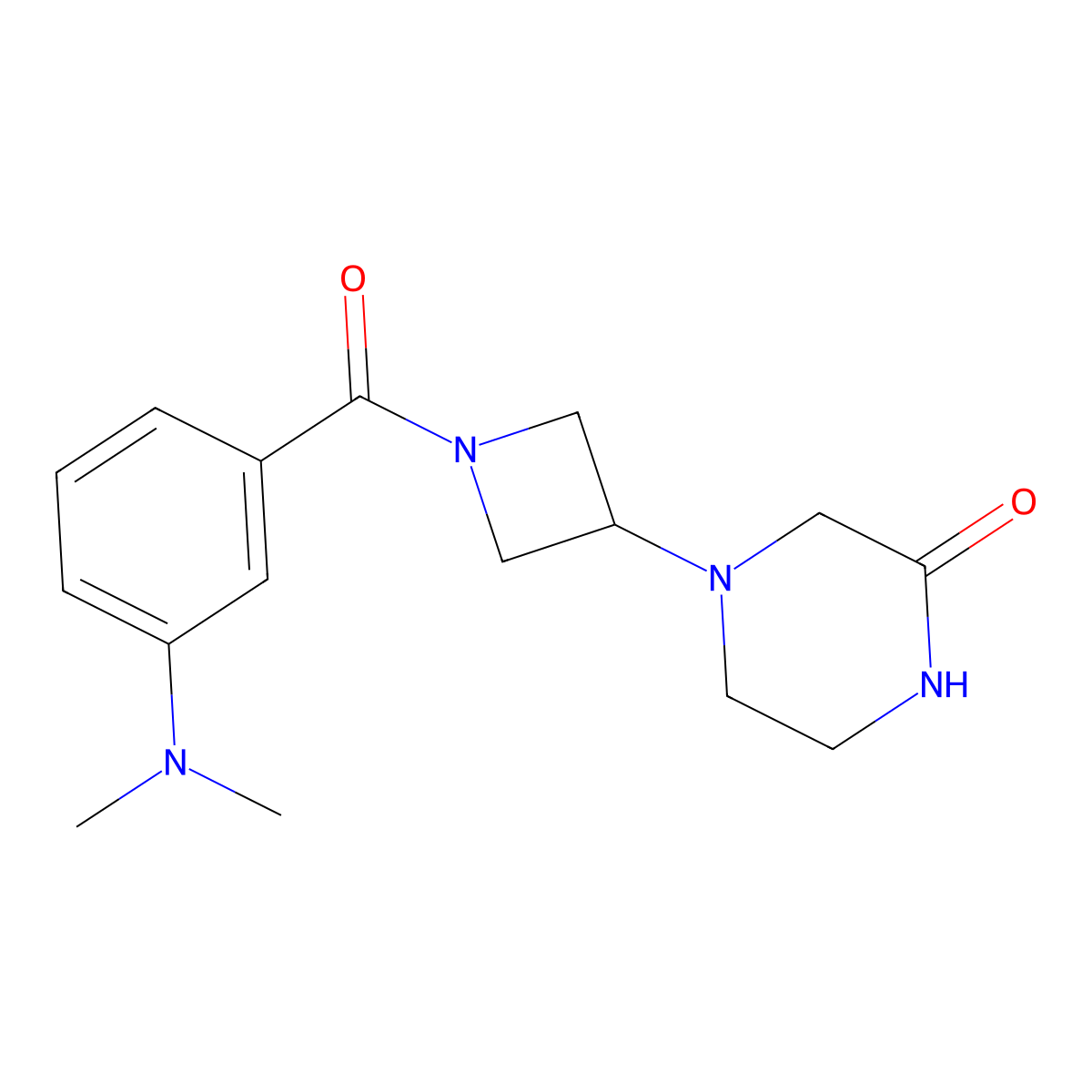 4-{1-[3-(Dimethylamino)benzoyl]azetidin-3-yl}piperazin-2-one molecular structure, CAS 2415587-13-0