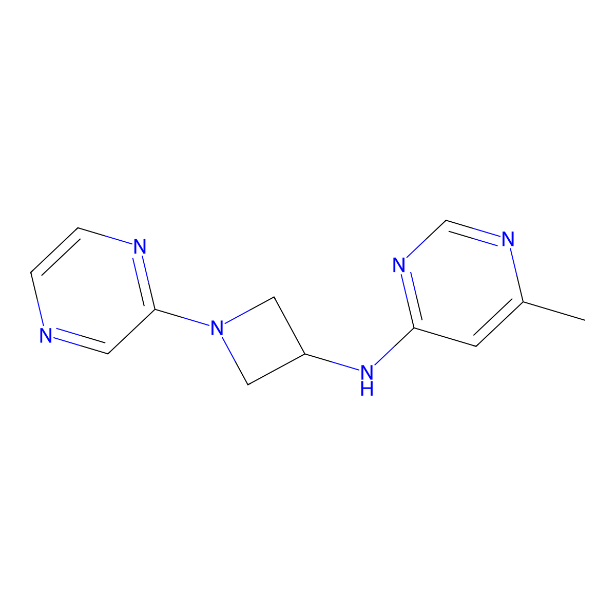 6-methyl-N-[1-(pyrazin-2-yl)azetidin-3-yl]pyrimidin-4-amine molecular structure, CAS 2415587-17-4