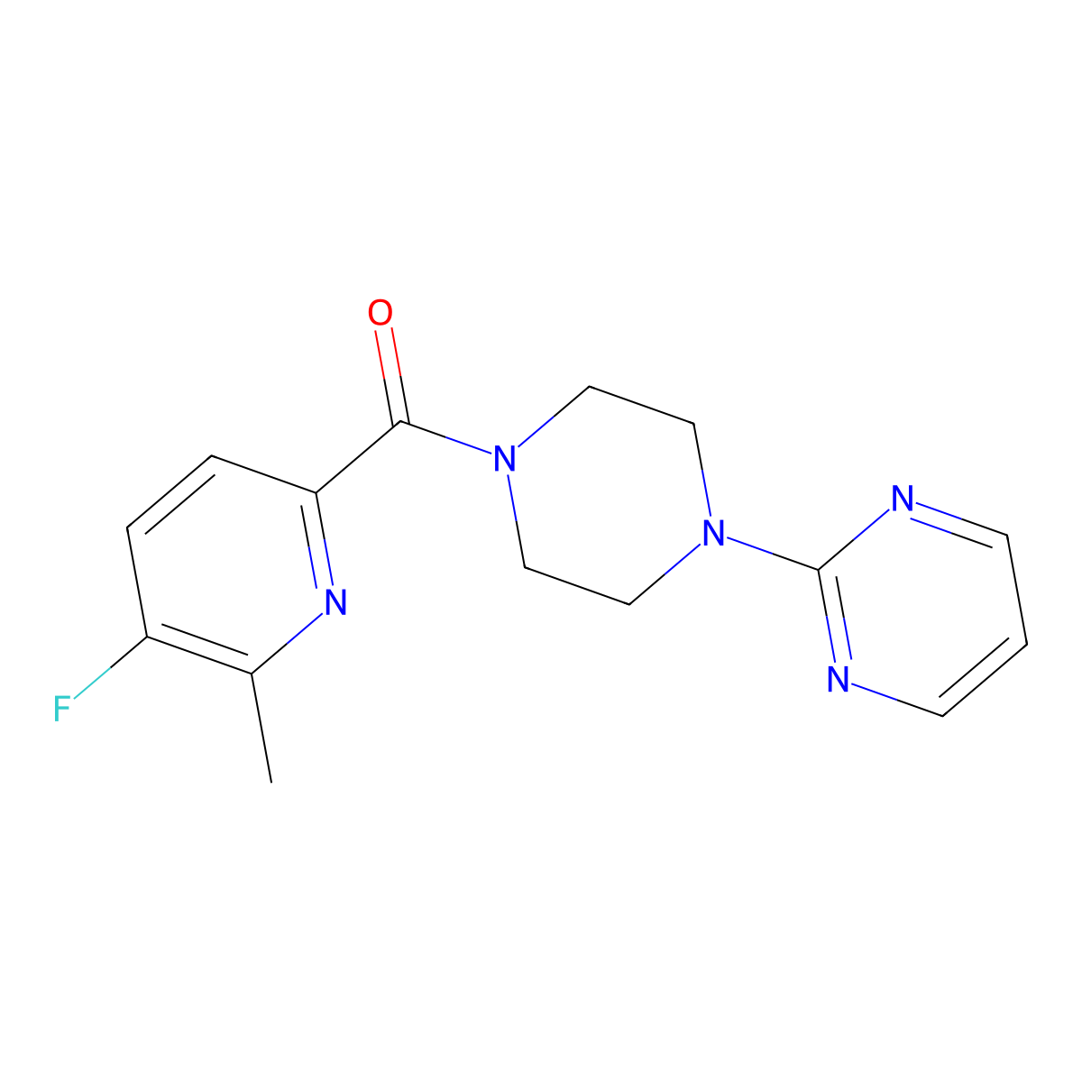2-[4-(5-Fluoro-6-methylpyridine-2-carbonyl)piperazin-1-yl]pyrimidine molecular structure, CAS 2415598-85-3