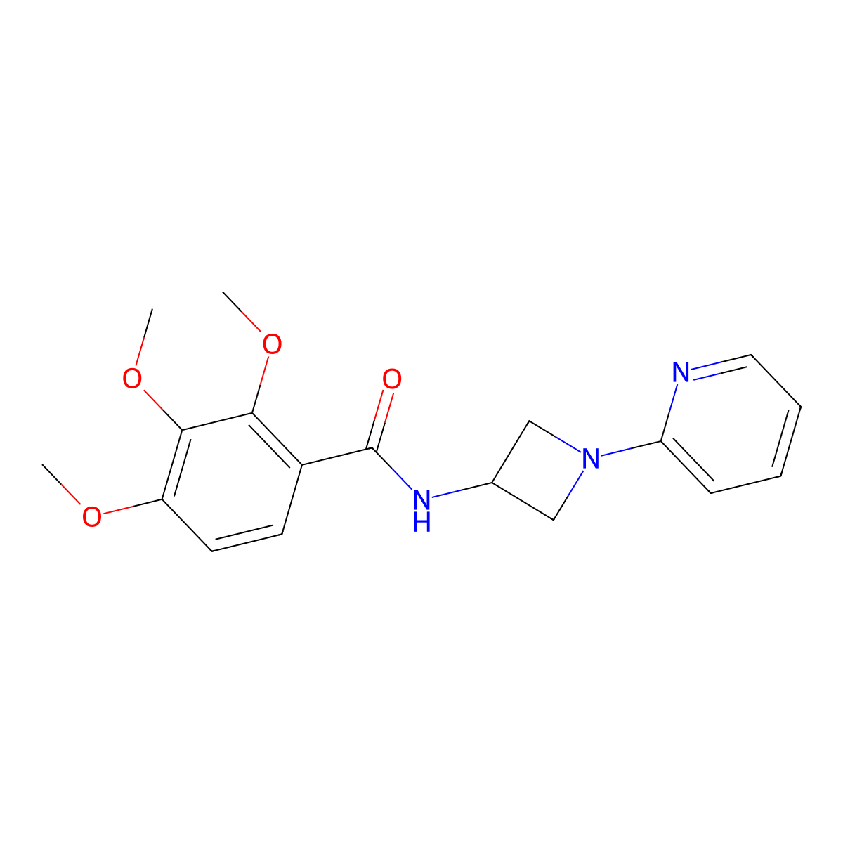 2,3,4-trimethoxy-N-[1-(pyridin-2-yl)azetidin-3-yl]benzamide molecular structure, CAS 2415598-88-6