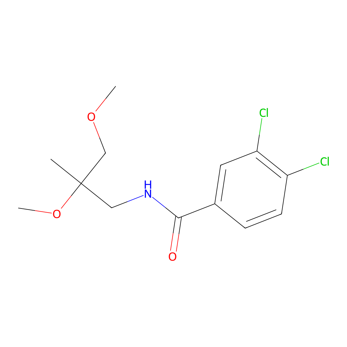 3,4-dichloro-N-(2,3-dimethoxy-2-methylpropyl)benzamide molecular structure, CAS 2415598-89-7