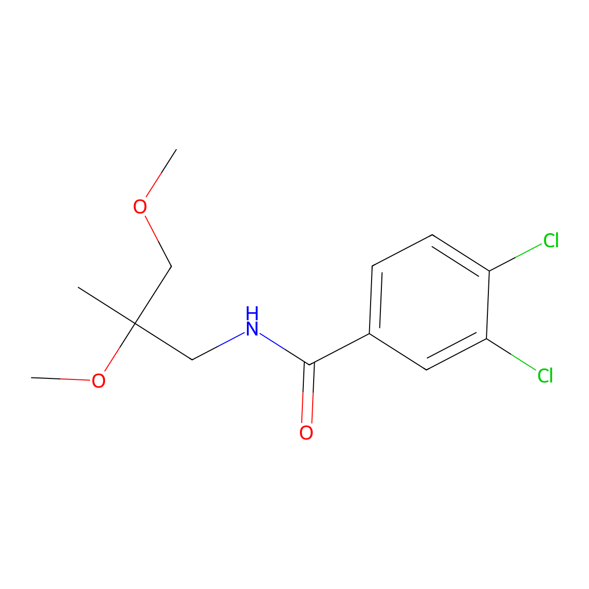 3,4-dichloro-N-(2,3-dimethoxy-2-methylpropyl)benzamide molecular structure, CAS 2415598-89-7
