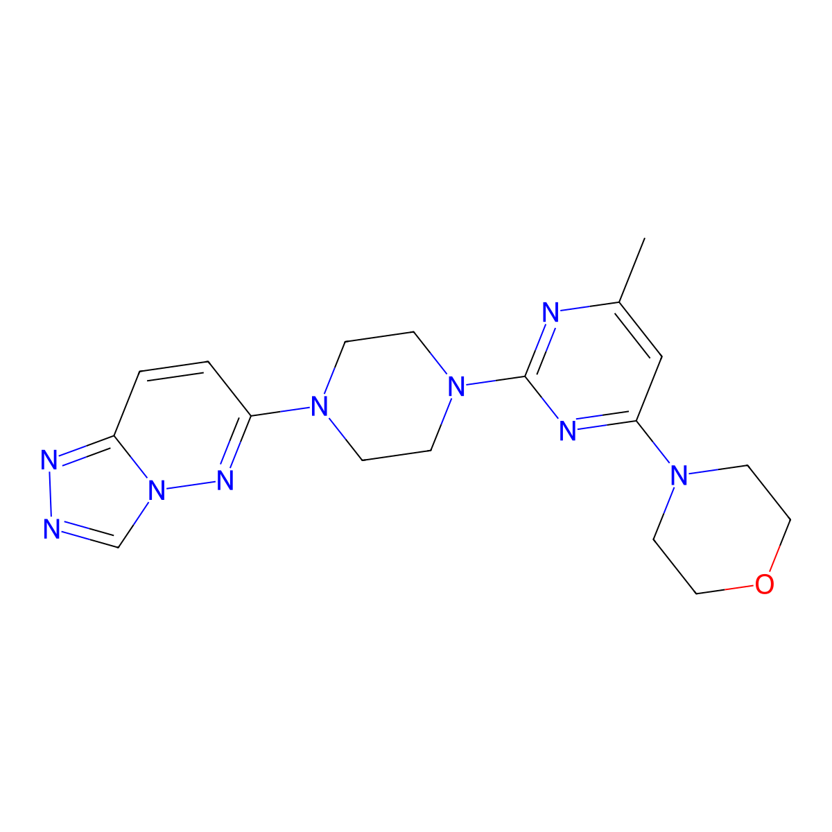 4-[6-Methyl-2-(4-{[1,2,4]triazolo[4,3-b]pyridazin-6-yl}piperazin-1-yl)pyrimidin-4-yl]morpholine molecular structure, CAS 2415599-21-0