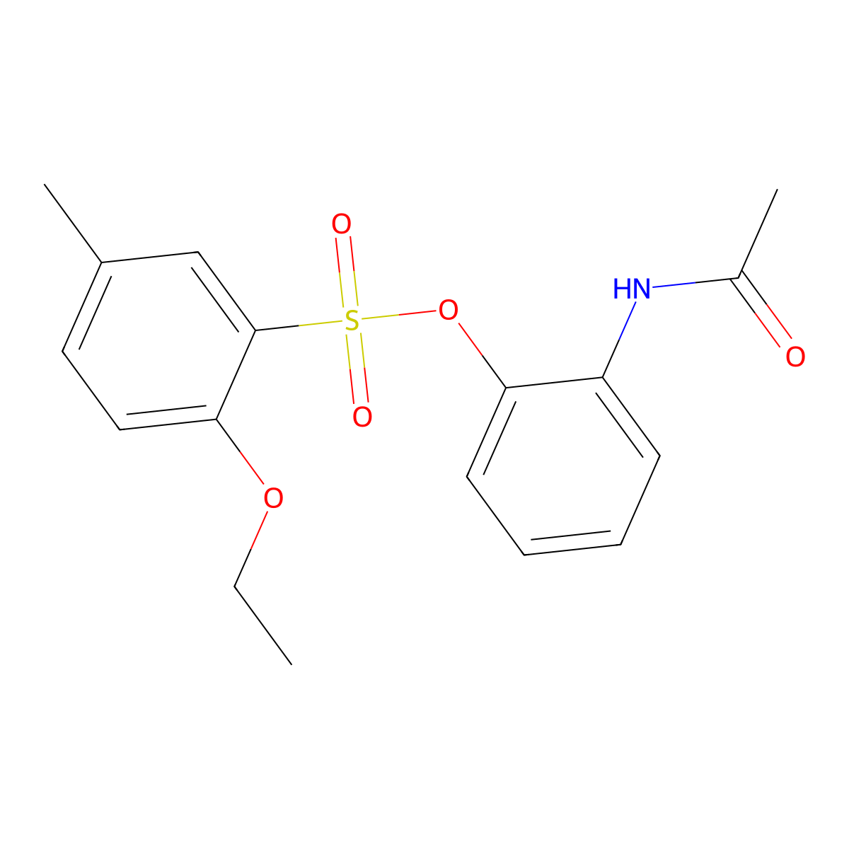 2-Acetamidophenyl 2-ethoxy-5-methylbenzene-1-sulfonate molecular structure, CAS 2415599-26-5