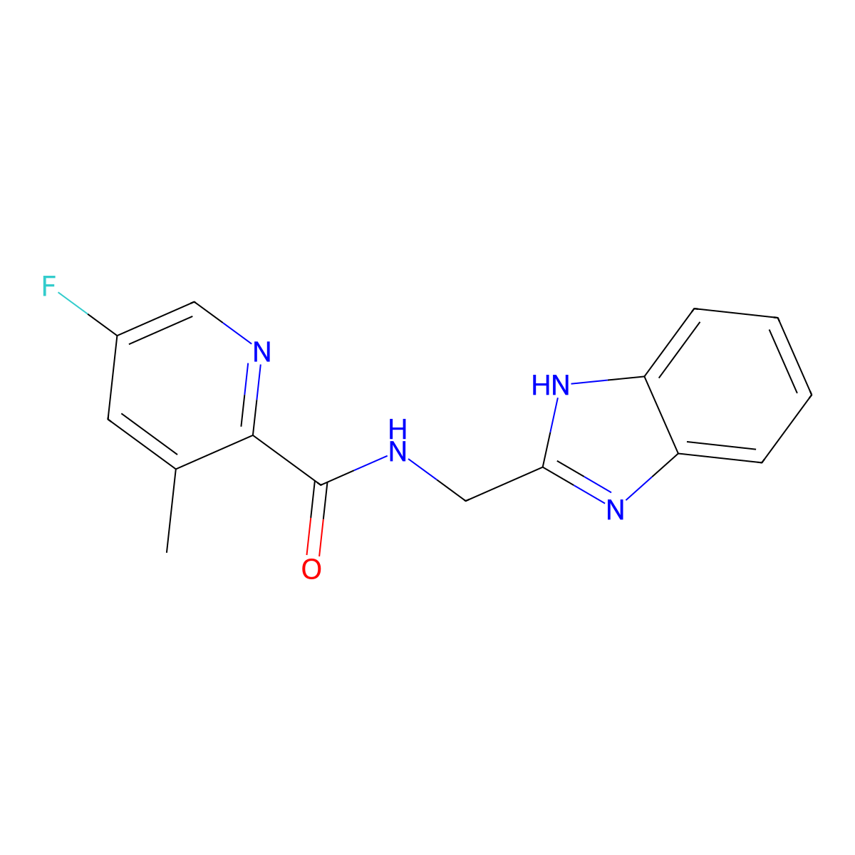 N-[(1H-1,3-benzodiazol-2-yl)methyl]-5-fluoro-3-methylpyridine-2-carboxamide molecular structure, CAS 2415599-50-5