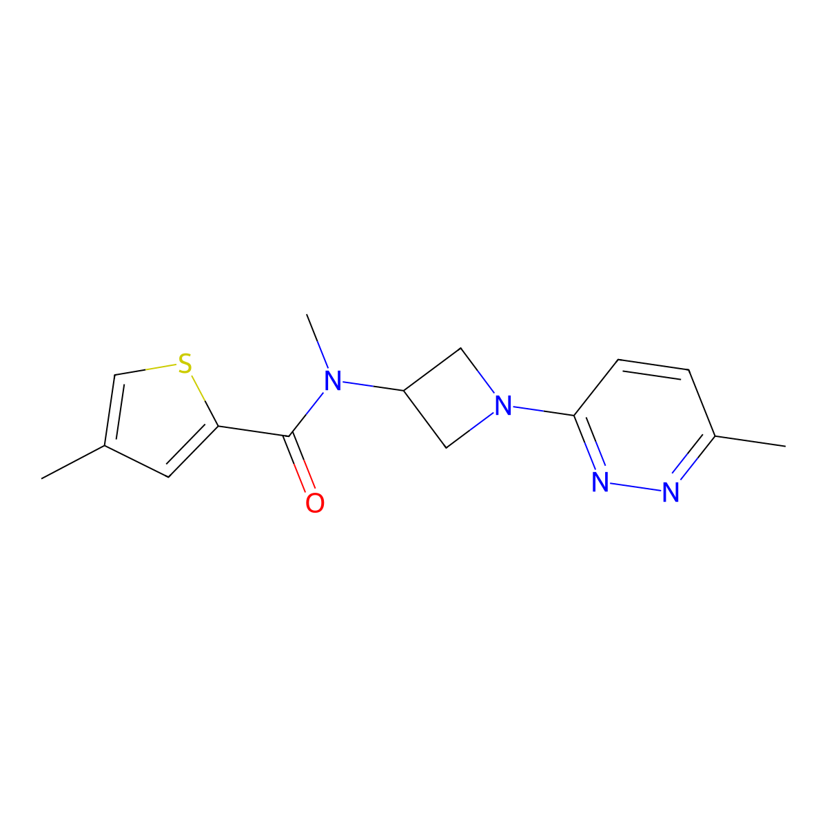 N,4-dimethyl-N-[1-(6-methylpyridazin-3-yl)azetidin-3-yl]thiophene-2-carboxamide molecular structure, CAS 2415599-82-3