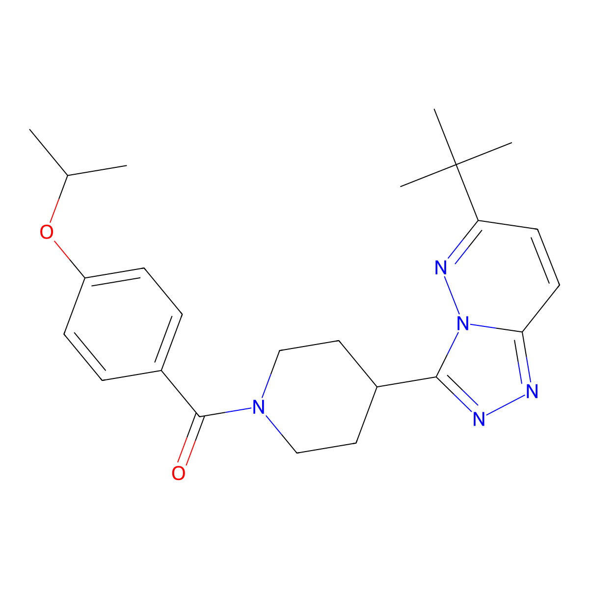 4-{6-Tert-butyl-[1,2,4]triazolo[4,3-b]pyridazin-3-yl}-1-[4-(propan-2-yloxy)benzoyl]piperidine molecular structure, CAS 2415599-88-9