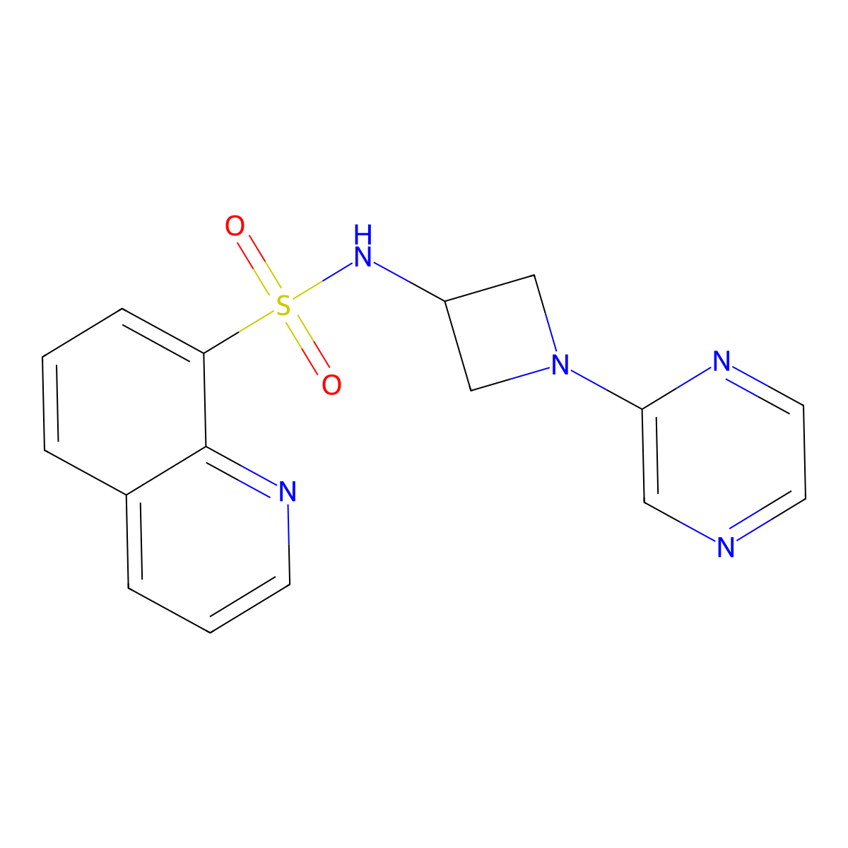 N-[1-(pyrazin-2-yl)azetidin-3-yl]quinoline-8-sulfonamide molecular structure, CAS 2415600-06-3