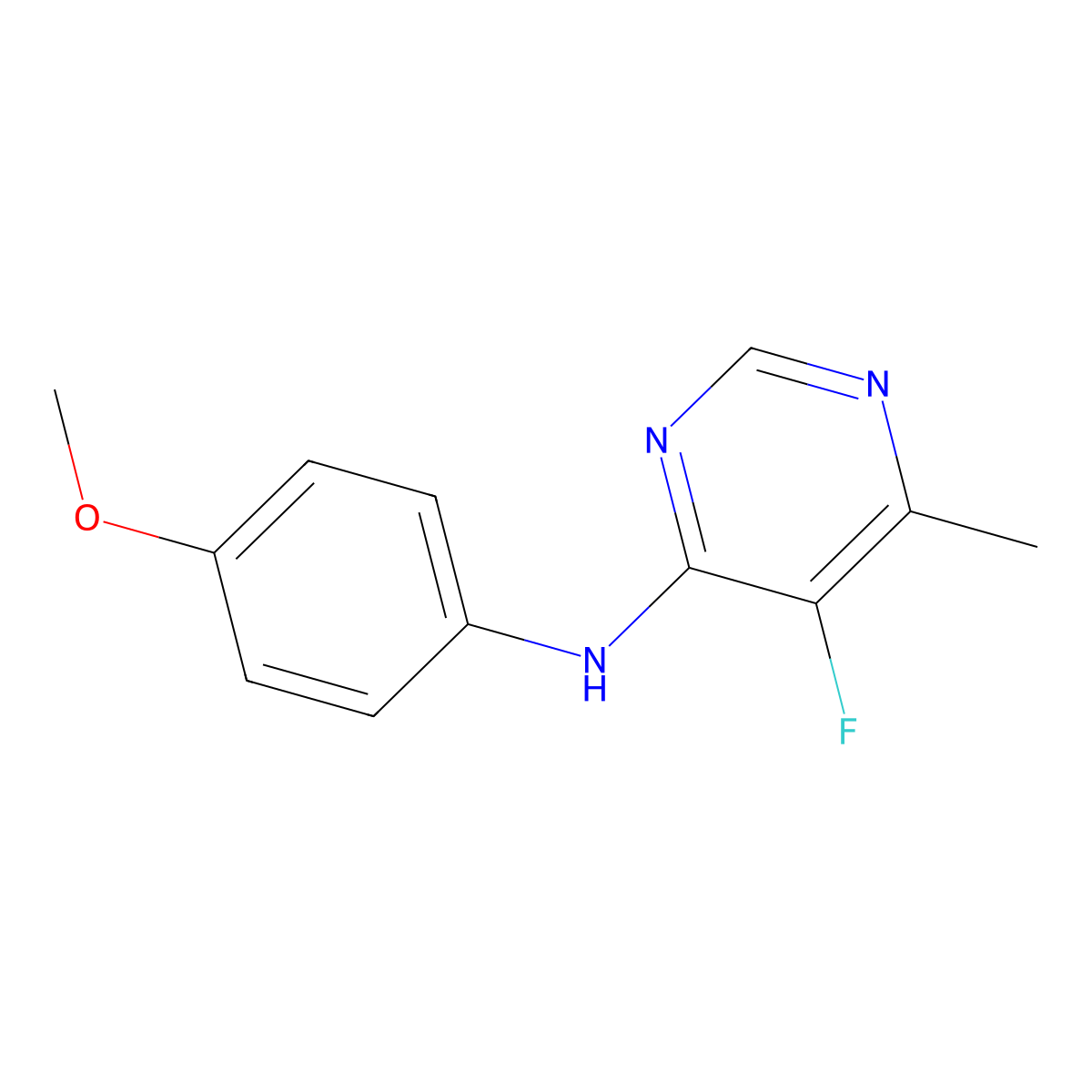 5-Fluoro-N-(4-methoxyphenyl)-6-methylpyrimidin-4-amine molecular structure, CAS 2415600-09-6