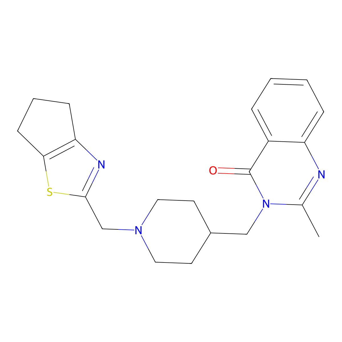 3-{[1-({4H,5H,6H-cyclopenta[d][1,3]thiazol-2-yl}methyl)piperidin-4-yl]methyl}-2-methyl-3,4-dihydroquinazolin-4-one molecular structure, CAS 2415600-11-0