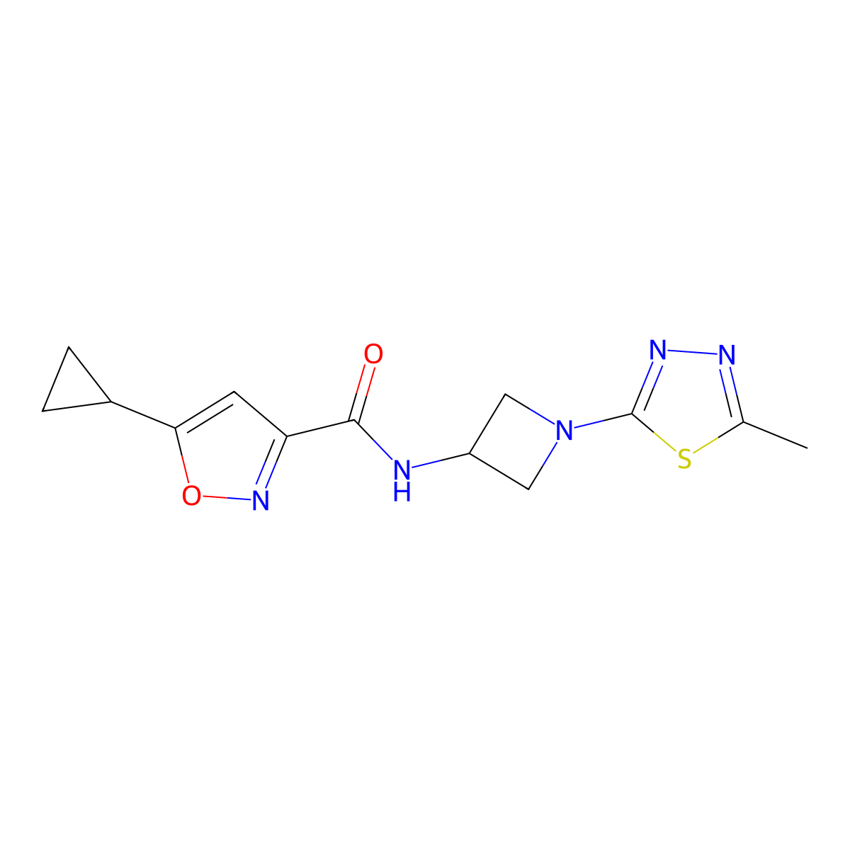 5-Cyclopropyl-N-[1-(5-methyl-1,3,4-thiadiazol-2-yl)azetidin-3-yl]-1,2-oxazole-3-carboxamide molecular structure, CAS 2415600-18-7