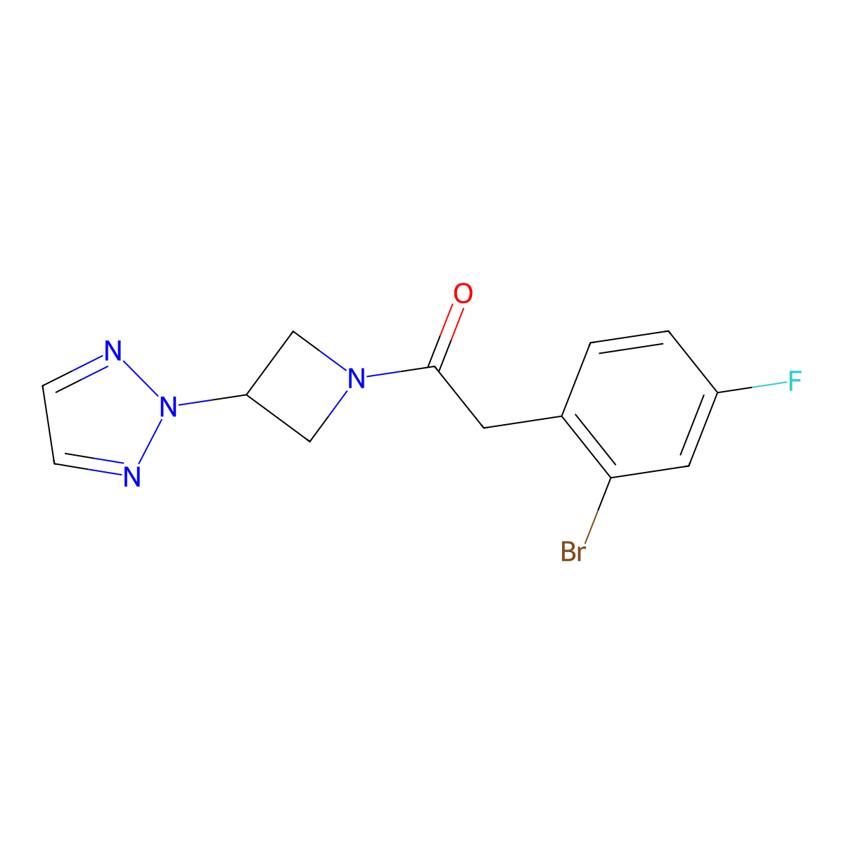 2-(2-bromo-4-fluorophenyl)-1-[3-(2H-1,2,3-triazol-2-yl)azetidin-1-yl]ethan-1-one molecular structure, CAS 2415600-19-8