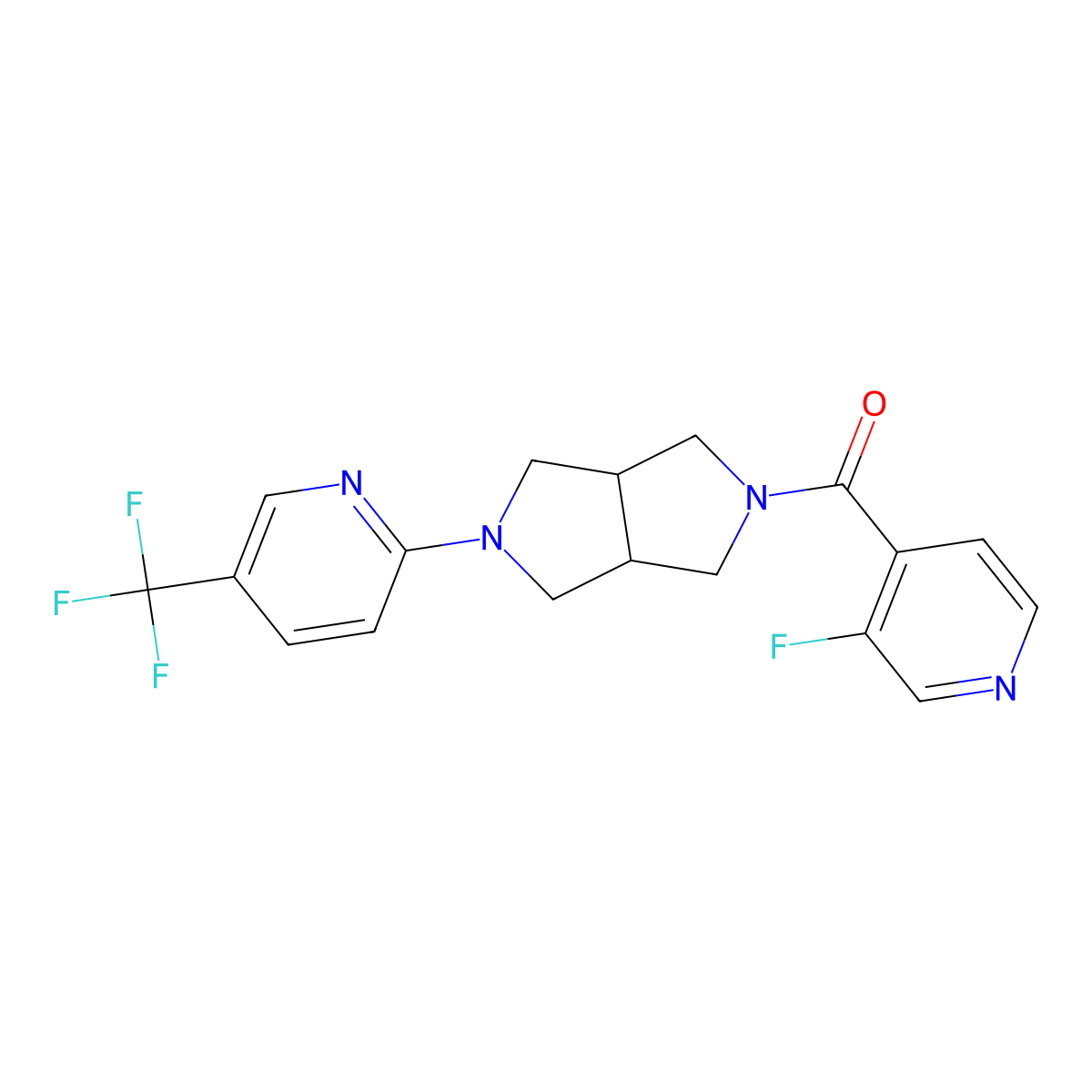 2-[5-(3-Fluoropyridine-4-carbonyl)-octahydropyrrolo[3,4-c]pyrrol-2-yl]-5-(trifluoromethyl)pyridine molecular structure, CAS 2415600-26-7