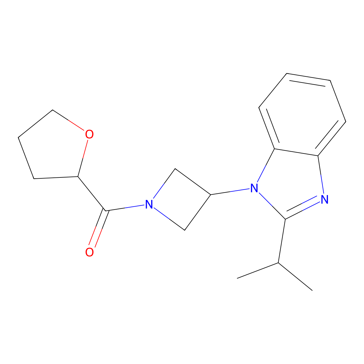 1-[1-(oxolane-2-carbonyl)azetidin-3-yl]-2-(propan-2-yl)-1H-1,3-benzodiazole molecular structure, CAS 2415600-27-8