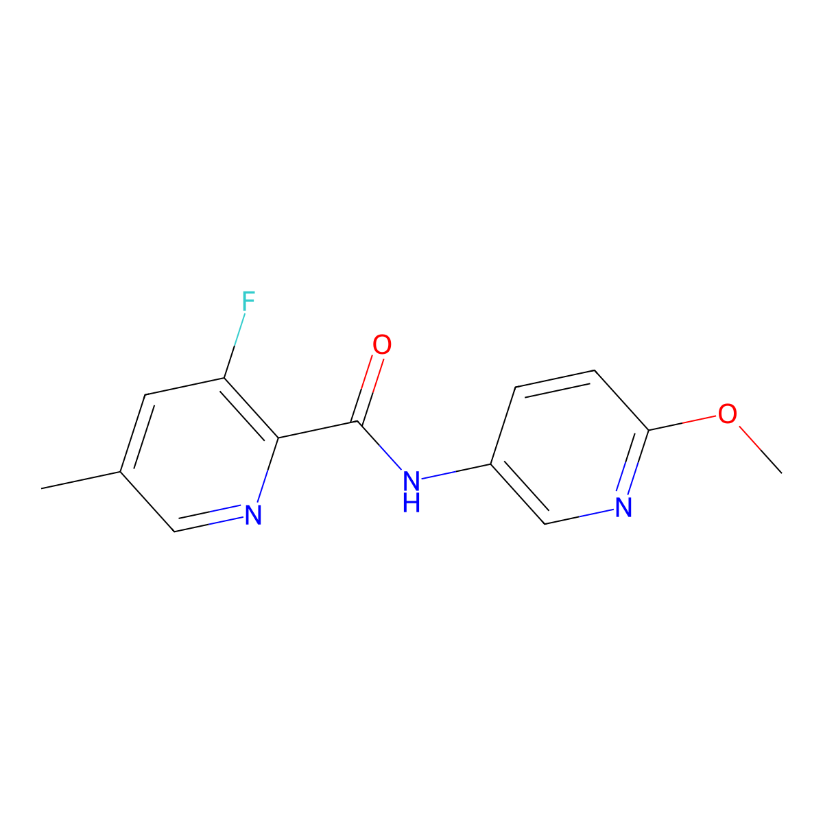 3-fluoro-N-(6-methoxypyridin-3-yl)-5-methylpyridine-2-carboxamide molecular structure, CAS 2415600-38-1