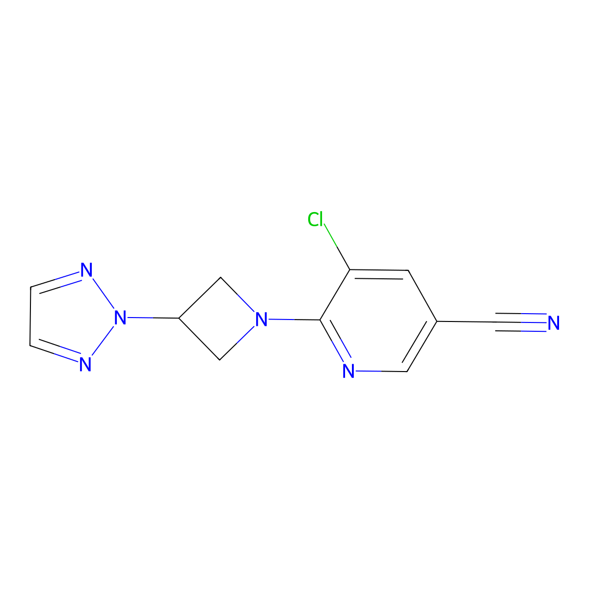 5-chloro-6-[3-(2H-1,2,3-triazol-2-yl)azetidin-1-yl]pyridine-3-carbonitrile molecular structure, CAS 2415600-39-2