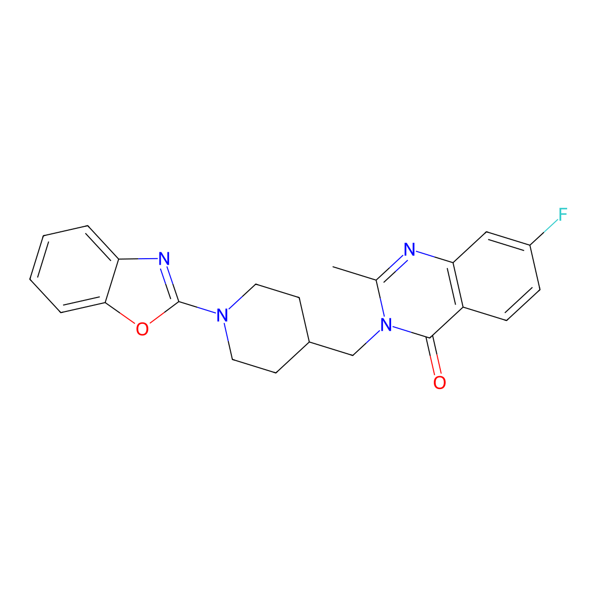 3-{[1-(1,3-Benzoxazol-2-yl)piperidin-4-yl]methyl}-7-fluoro-2-methyl-3,4-dihydroquinazolin-4-one molecular structure, CAS 2415600-44-9