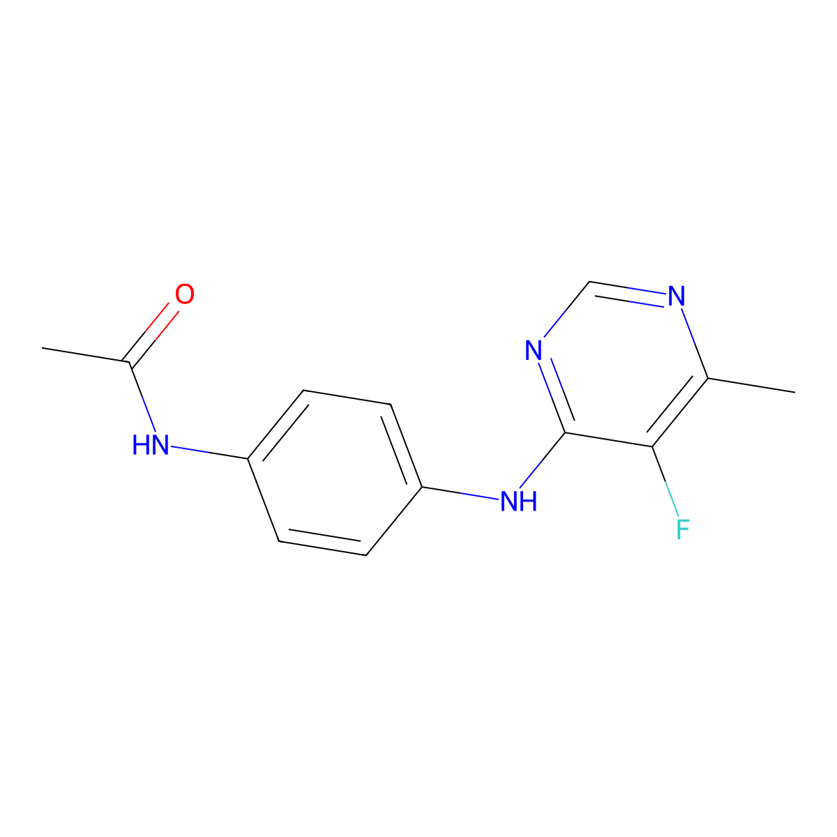 N-{4-[(5-fluoro-6-methylpyrimidin-4-yl)amino]phenyl}acetamide molecular structure, CAS 2415600-45-0