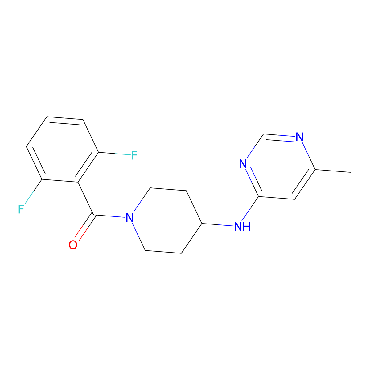 N-[1-(2,6-difluorobenzoyl)piperidin-4-yl]-6-methylpyrimidin-4-amine molecular structure, CAS 2415600-49-4