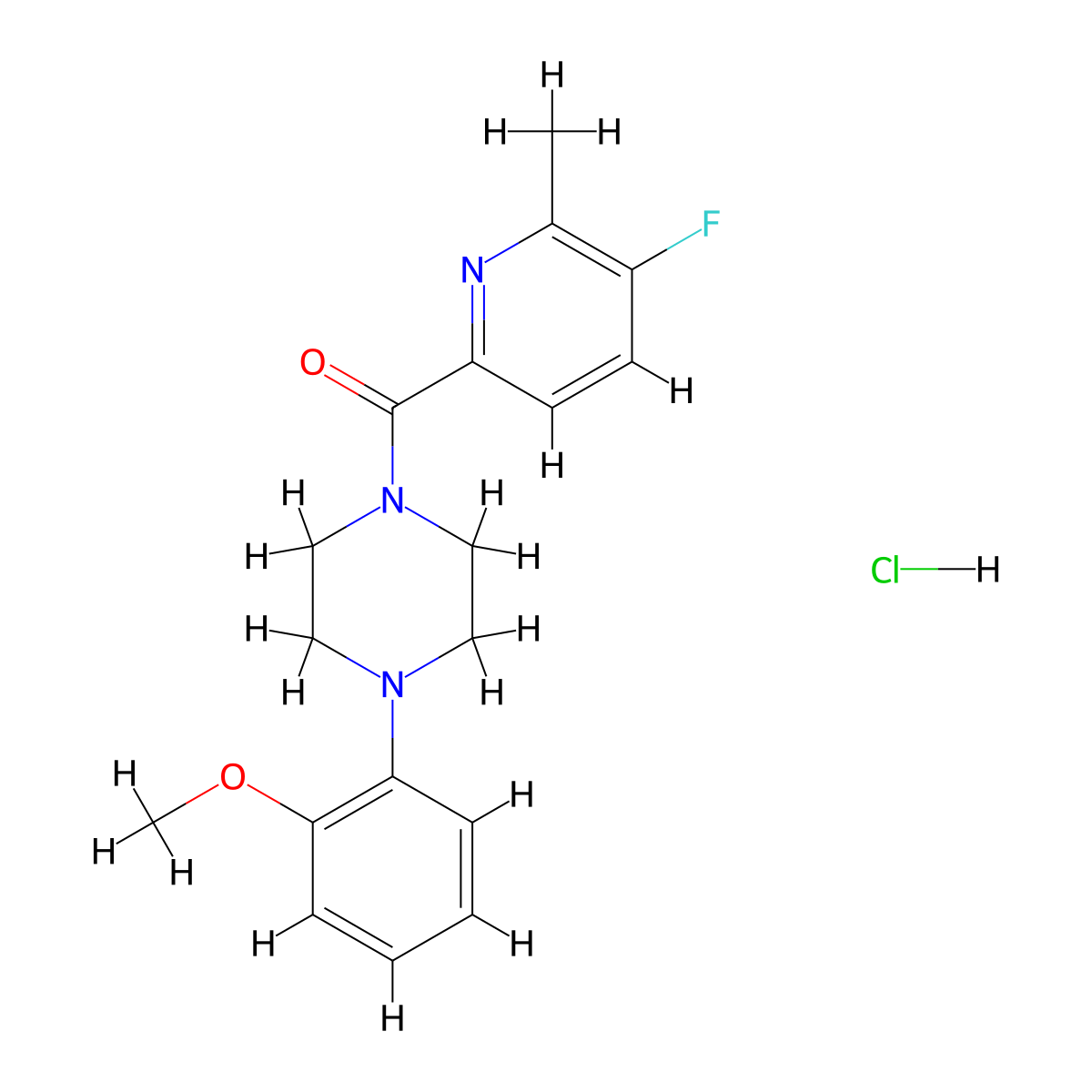 1-(5-Fluoro-6-methylpyridine-2-carbonyl)-4-(2-methoxyphenyl)piperazine hydrochloride molecular structure, CAS 2415600-56-3