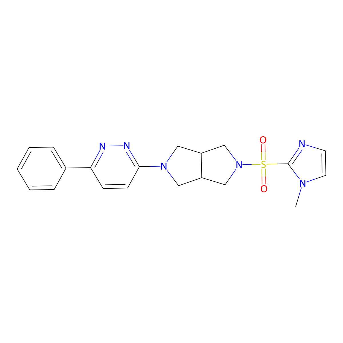 3-{5-[(1-methyl-1H-imidazol-2-yl)sulfonyl]-octahydropyrrolo[3,4-c]pyrrol-2-yl}-6-phenylpyridazine molecular structure, CAS 2415600-66-5