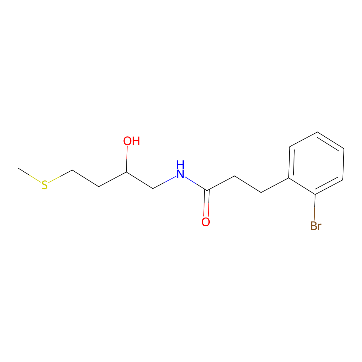 3-(2-bromophenyl)-N-[2-hydroxy-4-(methylsulfanyl)butyl]propanamide molecular structure, CAS 2415600-75-6