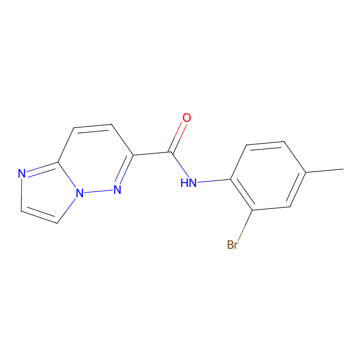 N-(2-bromo-4-methylphenyl)imidazo[1,2-b]pyridazine-6-carboxamide molecular structure, CAS 2415600-78-9