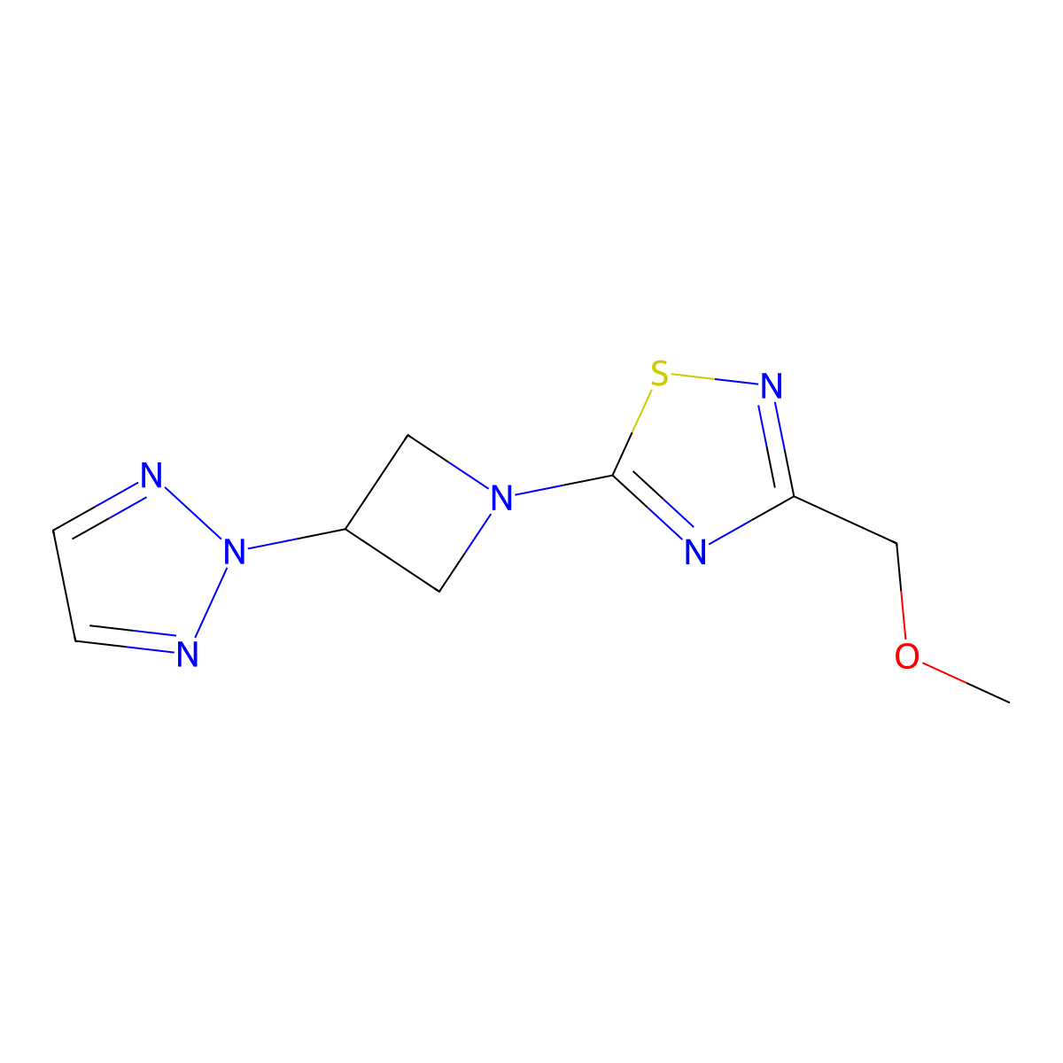 3-(methoxymethyl)-5-[3-(2H-1,2,3-triazol-2-yl)azetidin-1-yl]-1,2,4-thiadiazole molecular structure, CAS 2415600-92-7