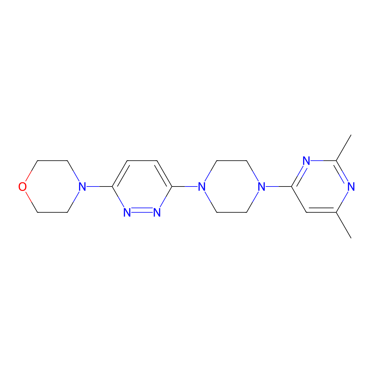 4-{6-[4-(2,6-Dimethylpyrimidin-4-yl)piperazin-1-yl]pyridazin-3-yl}morpholine molecular structure, CAS 2415600-94-9