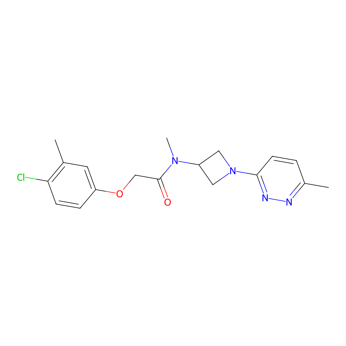 2-(4-chloro-3-methylphenoxy)-N-methyl-N-[1-(6-methylpyridazin-3-yl)azetidin-3-yl]acetamide molecular structure, CAS 2415601-05-5